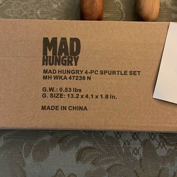 Mad Hungry 4 Piece Set Acacia Wood Spurtle Set - Picture 2 of 2